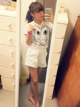 「アイテム（ピアス（両耳用））」を使った、emiriさん（レディース・163cm・10代）の夏コーディネート