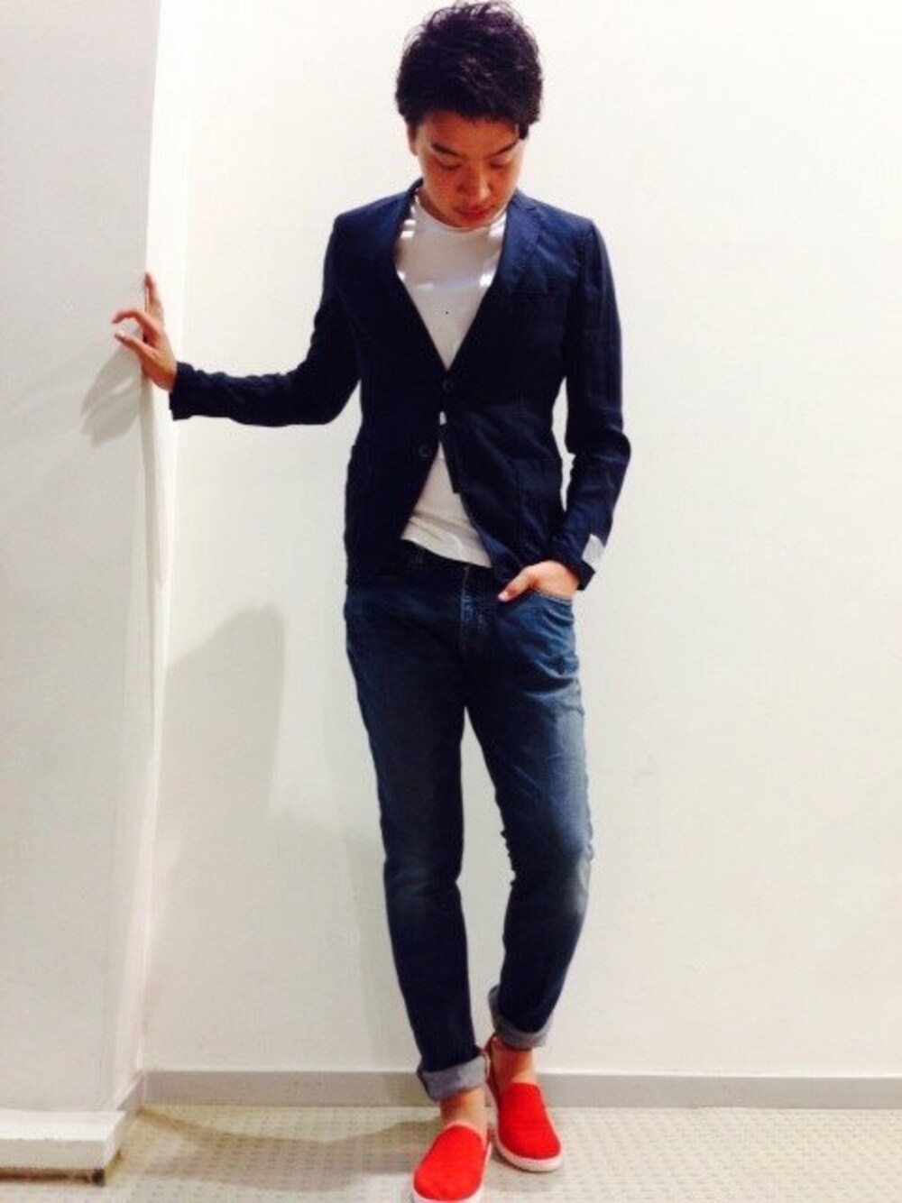 「denim、pants、jacket 、DESIGNWORKS」｜「アイテム（デニムパンツ、ブルー系）」を使った、gotohidekiさん（メンズ・183cm）の夏コーディネートの1枚目の写真
