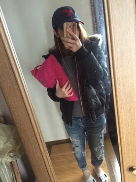 「ROXY（ロキシー）のアイテム（その他アウター）」を使った、★aya★さん（レディース・156cm）の春コーディネート