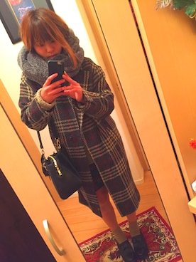 「お買い物」｜「アイテム（その他シューズ）」を使った、こ。さん（レディース・156cm）の冬コーディネート