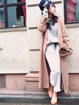 「SCOTCH & SODA（スコッチ アンド ソーダ）のアイテム（キャップ）」を使った、AZUさん（レディース・161cm）の秋コーディネート