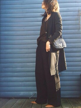 「アイテム（チェスターコート）」を使った、AZUさん（レディース・161cm・20代）の冬コーディネート