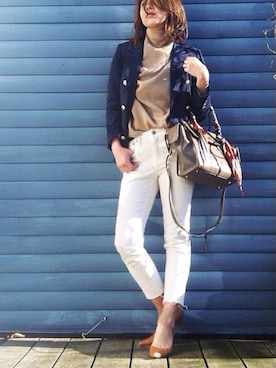 「DEL CONTE（デル コンテ）のアイテム」を使った、AZUさん（レディース・161cm）の春コーディネート