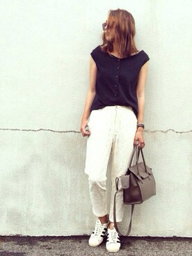 「DEL CONTE（デル コンテ）のアイテム」を使った、AZUさん（レディース・161cm）の春コーディネート