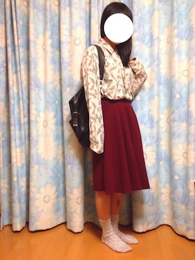 「Lee（リー）のアイテム（シャツ/ブラウス）」を使った、り ん ごさん（レディース・162cm）の秋コーディネート