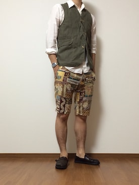 人間椅子さんの（POST O'ALLS | ポストオーバーオールズ）を使ったコーディネート