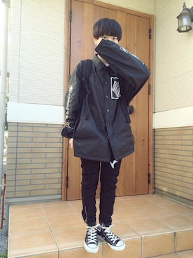「M.Y.O.B（エム.ワイ.オー.ビー）のアイテム（その他アウター）」を使った、つむじさん（レディース・149cm）の秋コーディネート