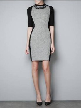 「アイテム（ドレス、グレー系）」を使った、ronicrさん（レディース・175cm）の秋コーディネート