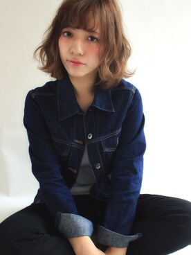 「LE CIEL BLEU（ルシェルブルー）のアイテム（デニムジャケット、ブルー系）」を使った、Hikariさん（レディース・154cm）の秋コーディネート