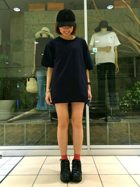 「FIG&VIPER（フィグアンドバイパー）のアイテム（スニーカー）」を使った、♡モモセエリナ♡さん（レディース・159cm）の夏コーディネート