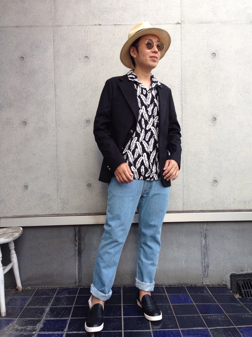 TORIさんの「OPEN COLLAR FEATHER SHIRTS "ROGERS"　（BEDWIN & THE HEARTBREAKERS）」を使ったコーディネート