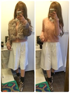 「ピンクニット」｜masudamamiさん（レディース・165cm）の冬コーディネート