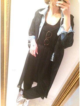 「ロンパース」｜「アイテム（その他アウター）」を使った、masudamamiさん（レディース・165cm）の春コーディネート