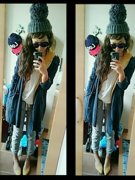 「RCWB（アールシーダブリュービー）のアイテム（帽子）」を使った、umakoさん（レディース・163cm）の秋コーディネート