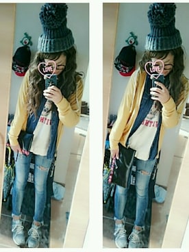 「RCWB（アールシーダブリュービー）のアイテム（帽子）」を使った、umakoさん（レディース・163cm）の秋コーディネート