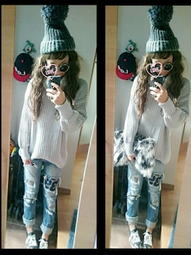 「RCWB（アールシーダブリュービー）のアイテム（帽子）」を使った、umakoさん（レディース・163cm）の秋コーディネート