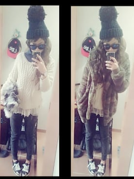 「NETSTAR（ネットスター）のアイテム（シューズ）」を使った、umakoさん（レディース・163cm）の冬コーディネート