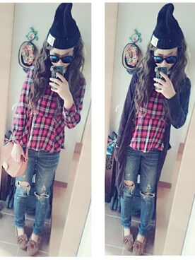 「ぺプラム」｜「アイテム（帽子）」を使った、umakoさん（レディース・163cm）の春コーディネート