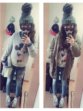 「Ungrid（アングリッド）のフレイドヘムストスリ（デニムパンツ）」を使った、umakoさん（レディース・163cm）の秋コーディネート