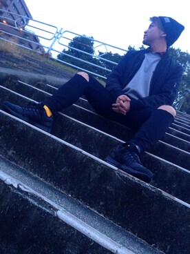 「stance socks」｜「アイテム（ジャケット/アウター）」を使った、たけしさん（メンズ・165cm）の冬コーディネート