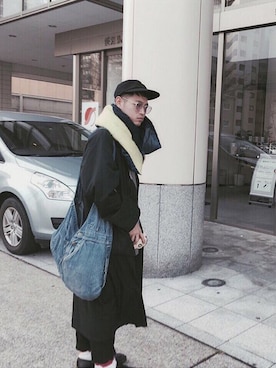 「FACETASM」｜「アイテム（その他アウター）」を使った、田中陸さん（メンズ・176cm）の冬コーディネート