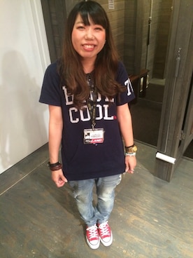 「GOTCHA」｜フィッシュマンさん（レディース・155cm）の春コーディネート