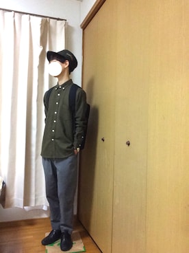 「temptation（テンプテーション）のアイテム（ハンチング/ベレー帽）」を使った、Ta〆さん（メンズ・166cm）の春コーディネート