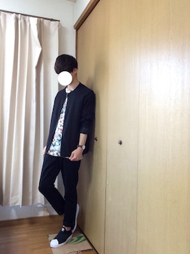 「Right-on（ライトオン）のアイテム（ノーカラージャケット）」を使った、Ta〆さん（メンズ・166cm）の春コーディネート