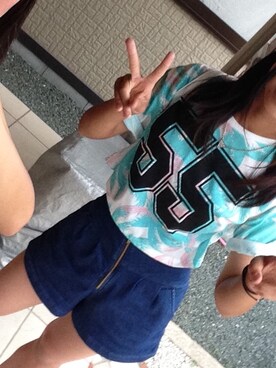 「WEGO（ウィゴー）のアイテム（Tシャツ/カットソー、その他）」を使った、mayuさん（レディース・155cm）の春コーディネート