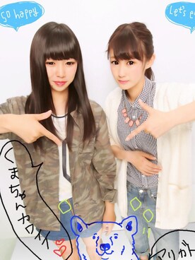 「迷彩柄」｜「アイテム（その他アウター）」を使った、mayuさん（レディース・155cm）の春コーディネート