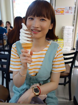 「BLINK（ブリンク）のアイテム（つなぎ/オールインワン）」を使った、Chuさん（レディース・154cm）の夏コーディネート