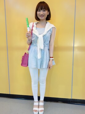 「PAZZO」｜「アイテム（アクセサリー）」を使った、Chuさん（レディース・154cm）の夏コーディネート