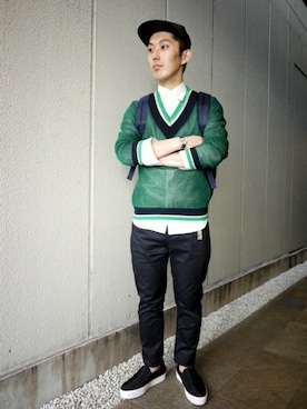 「MID by MIDWEST（ミッド バイ ミッドウエスト）のアイテム」を使った、伊藤さん（メンズ・170cm）の春コーディネート