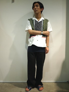 「yoshiokubo（ヨシオクボ）のアイテム」を使った、伊藤さん（メンズ・170cm）の夏コーディネート