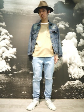 「ポケットＴシャツ」｜「アイテム（ブルゾン）」を使った、伊藤さん（メンズ・170cm）の夏コーディネート