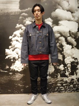 「JOHN LAWRENCE SULLIVAN（ジョンローレンスサリバン）のアイテム（デニムジャケット）」を使った、伊藤さん（メンズ・170cm）の冬コーディネート