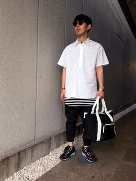 「アイテム（ボストンバッグ）」を使った、伊藤さん（メンズ・170cm）の春コーディネート