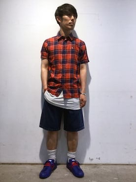 「LUCA/LADY LUCK LUCA（ルカ/レディラックルカ）のアイテム（シューズ）」を使った、伊藤さん（メンズ・170cm）の夏コーディネート