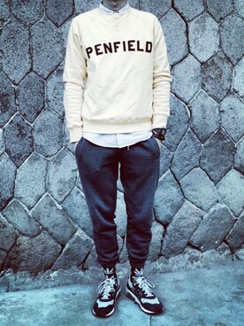 「PENFIELD USA（ペンフィールドユーエスエー）のアイテム（パーカー）」を使った、hopungさん（メンズ・183cm）の夏コーディネート