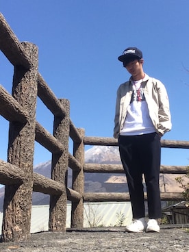 「MR.GENTLEMAN（ミスタージェントルマン）のアイテム（キャップ）」を使った、kokさん（メンズ・166cm）の春コーディネート