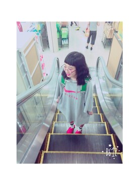 「ナイキスニーカー」｜「アイテム（サンダル）」を使った、カリントウさん（レディース・153cm）の夏コーディネート