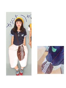 「cache cache（カシュ カシュ）のアイテム（ハンチング/ベレー帽）」を使った、カリントウさん（レディース・153cm）の夏コーディネート
