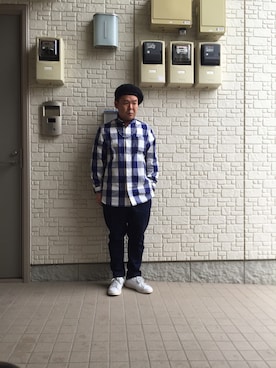 「アイテム（ハンチング/ベレー帽）」を使った、John Lemonさん（メンズ・165cm・20代）の秋コーディネート