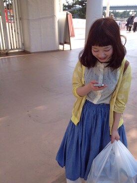 「niko and...（ニコアンド）のリバーシブル スカート(niko and...)（スカート、ブルー系）」を使った、めでる♪さん（レディース・154cm）の冬コーディネート