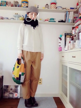 「ふんわり」｜「アイテム（帽子）」を使った、MIYUさん（レディース・160cm）の秋コーディネート