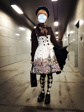 「halloween」｜「アイテム（ハンチング/ベレー帽）」を使った、葉月さん（レディース・163cm）の秋コーディネート