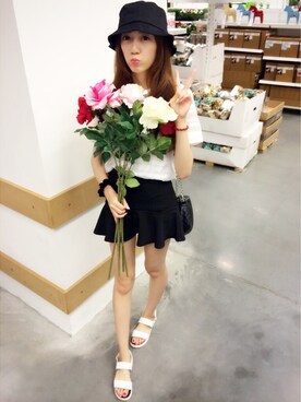 「skirt」｜「アイテム（キャップ）」を使った、weiweiさん（レディース・165cm）の夏コーディネート
