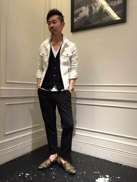 「ホワイトGジャン」｜daiさん（メンズ・180cm）の春コーディネート