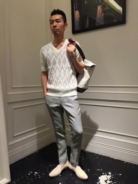 「5351 POUR LES HOMMES（ゴーサンゴーイチプールオム）のアイテム（シューズ）」を使った、daiさん（メンズ・180cm）の夏コーディネート