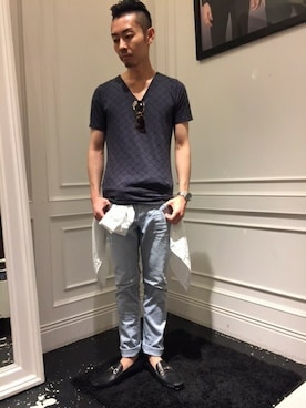 「5351 POUR LES HOMMES（ゴーサンゴーイチプールオム）のアイテム（パンツ）」を使った、daiさん（メンズ・180cm）の夏コーディネート